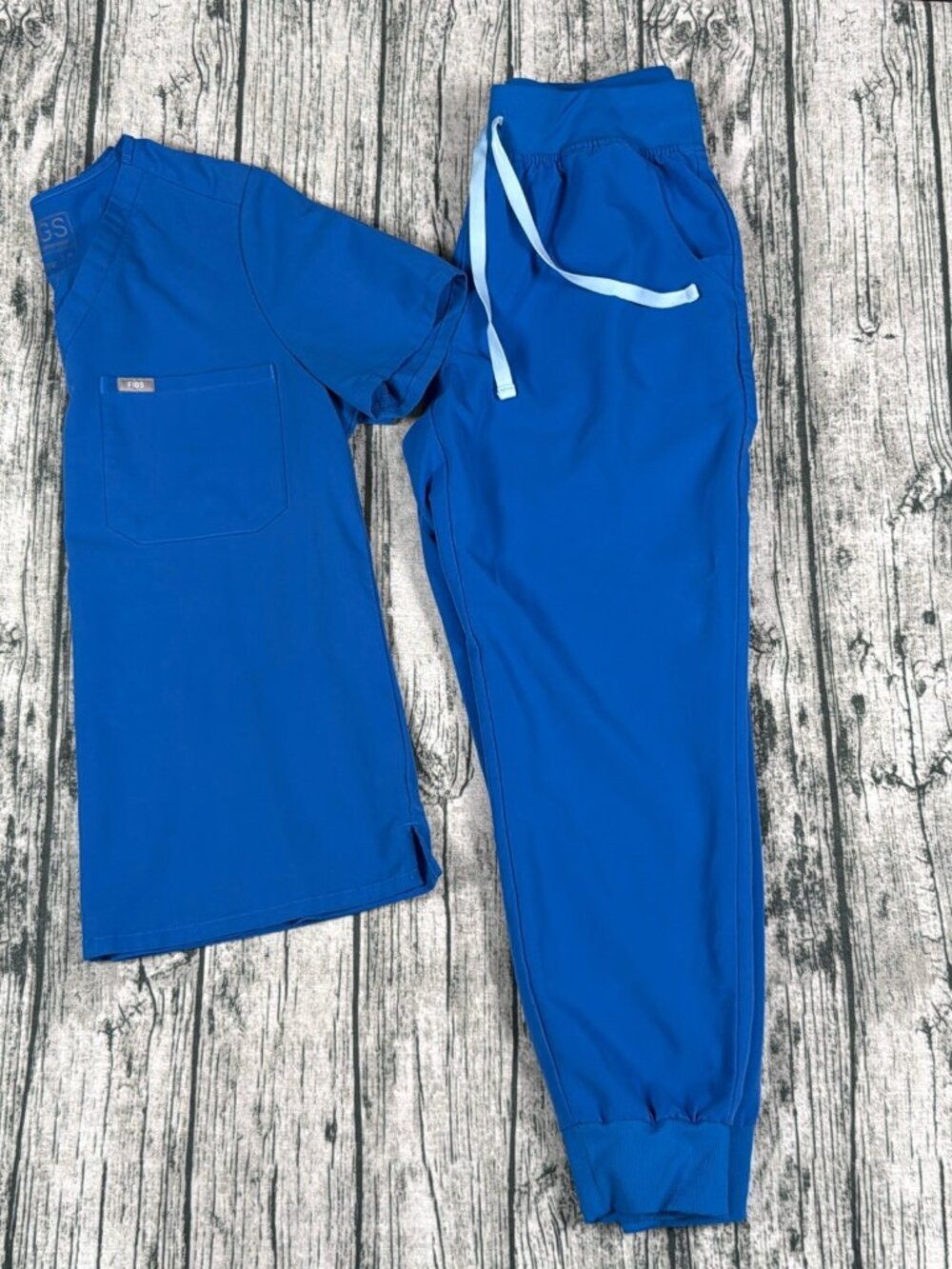 Figs HW Zamora Scrub Set Top Jogger Pants Royal Blue Women's M/P